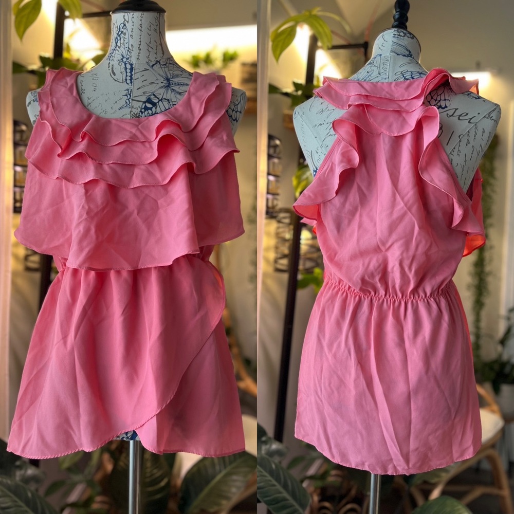 Cute light flowy pink ruffle shirt